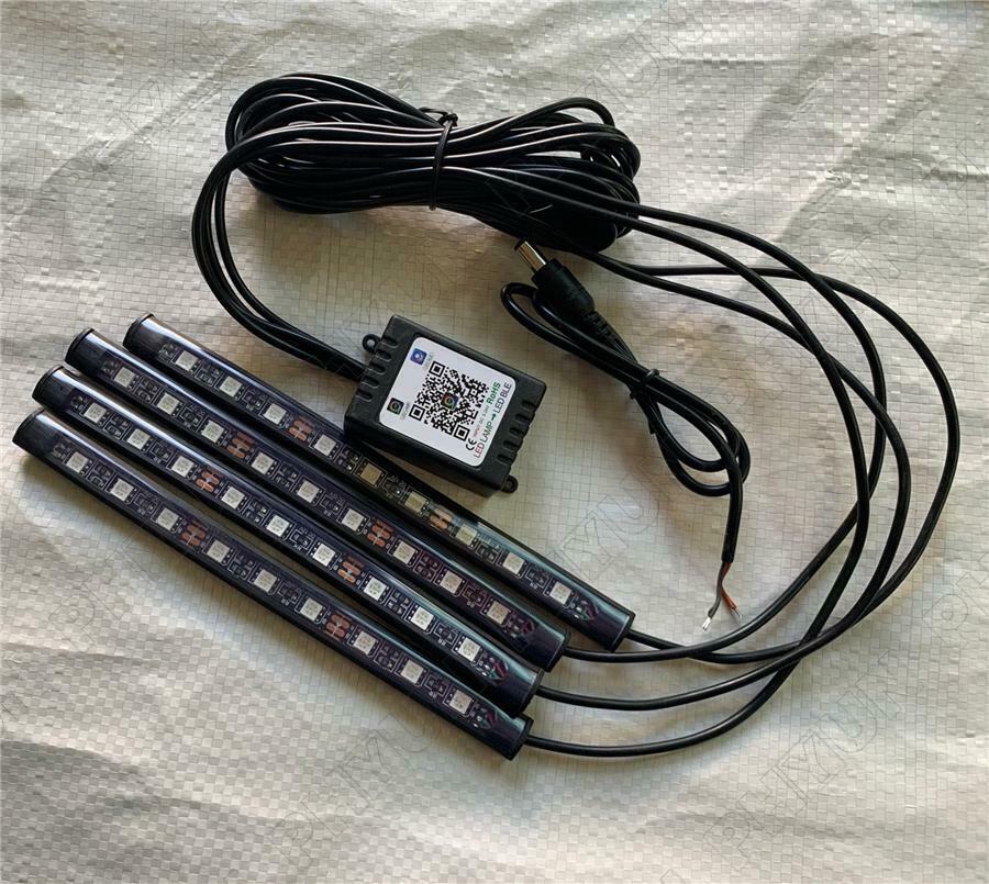13PC Wireless APP Control Optic Fiber LED EL Light Car Interior  Atmosphere Lamp