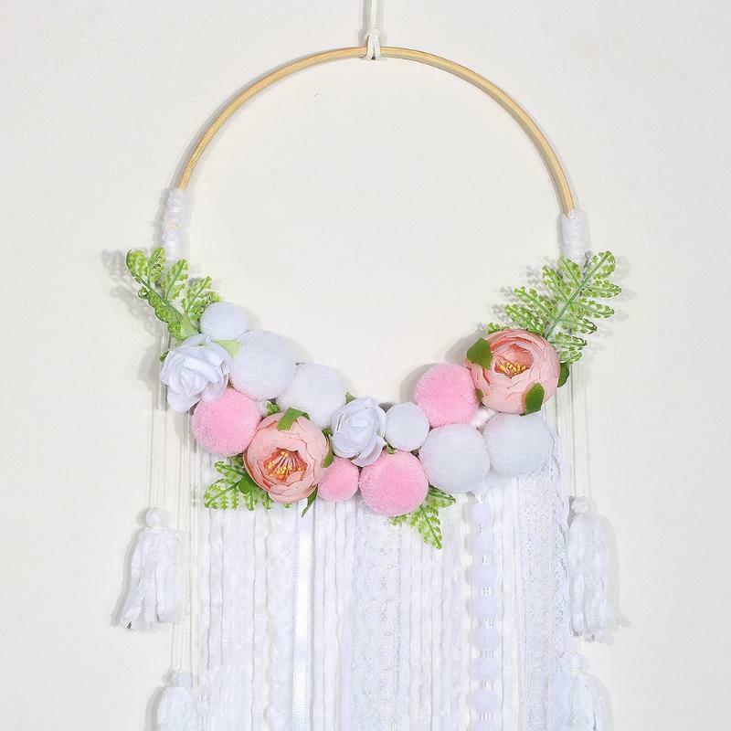 Boho Dream Catchers with Rose Flowers Handmade Dreamcatchers for Wall Hanging