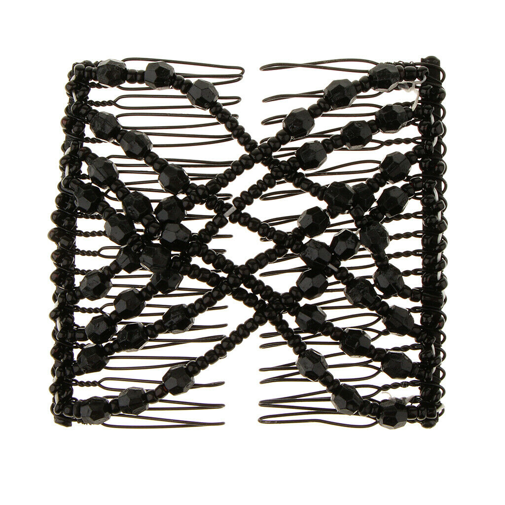 2pcs Elastic Double Slide Hair Combs Clips Hair Holder Women Hairstying Tool