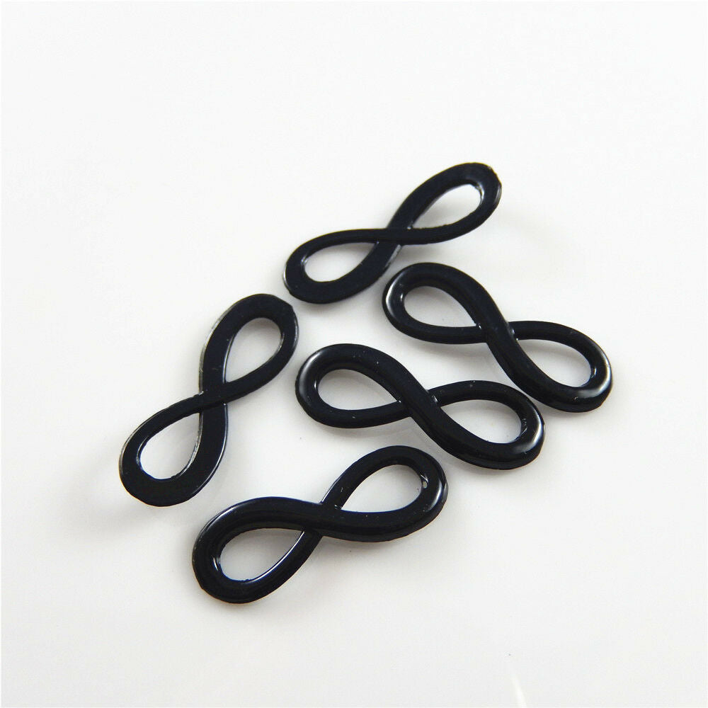 40pcs Electroplated Black Alloy Infinity Charms Pendant Connectors Jewelry 37795