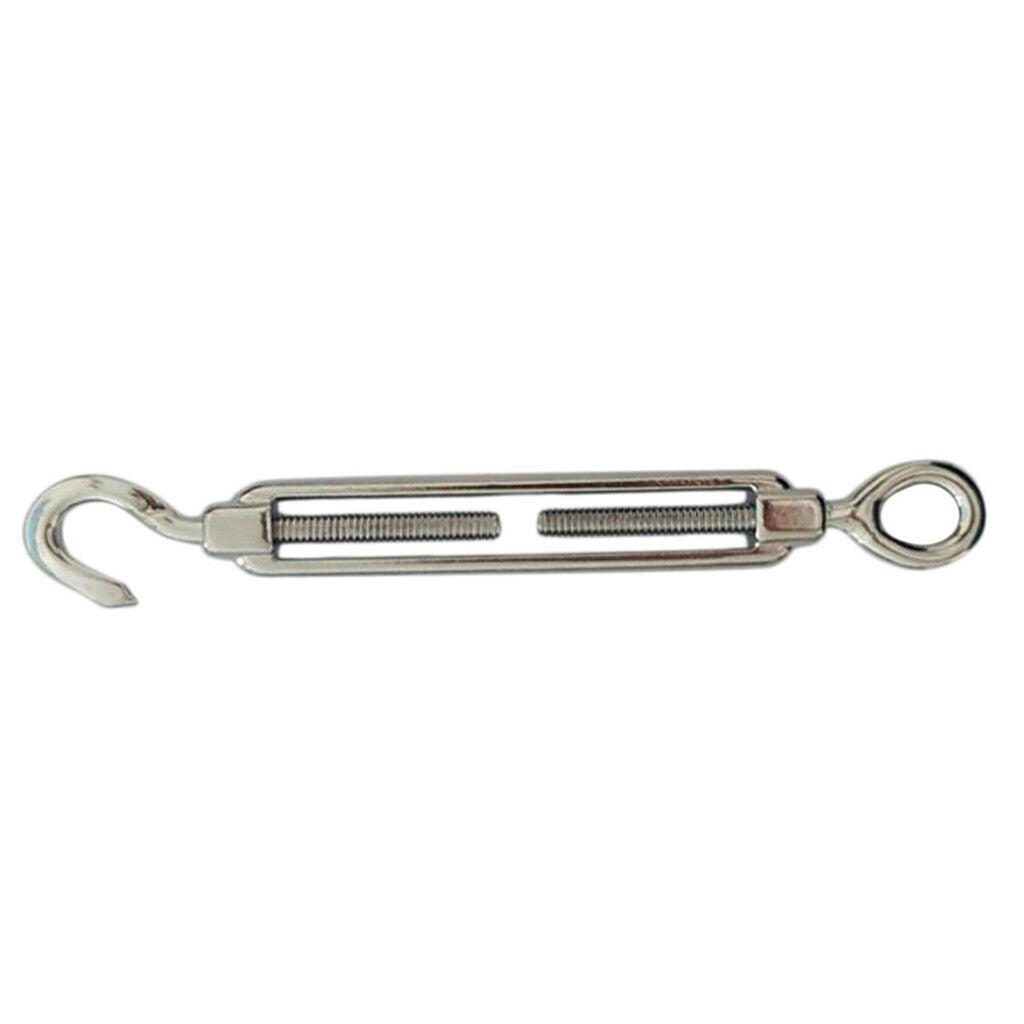 Stainless Steel Turnbuckle Wire Rope Tensioner Hook Eye Rigging Screw 4mm