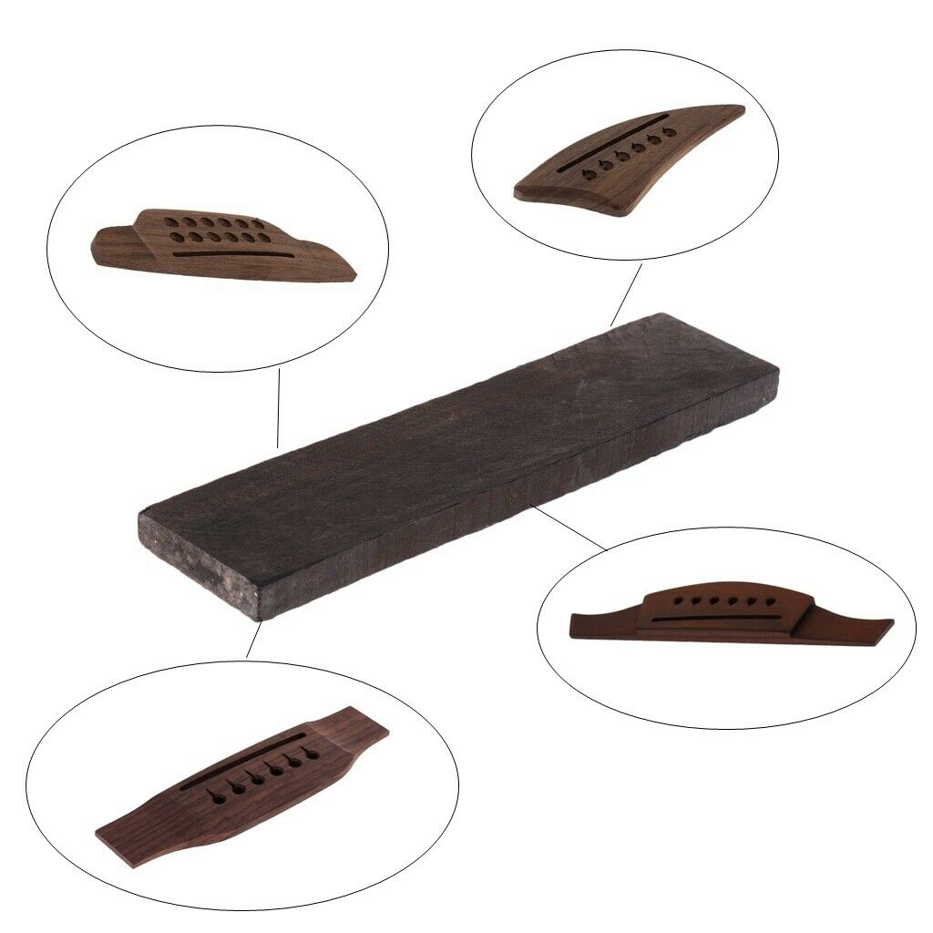 Ebony Bridge Blank for Acoustic Classical Guitar
