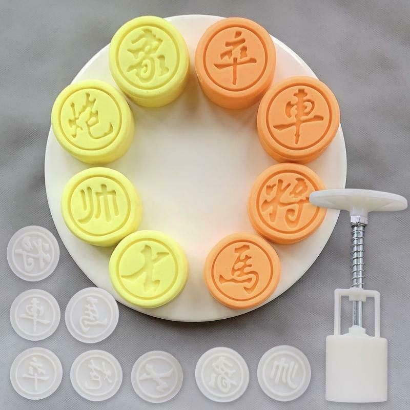Baking Decorating Mooncake Mould Mid-Autumn Festival Hand-Pressure Chess Mould
