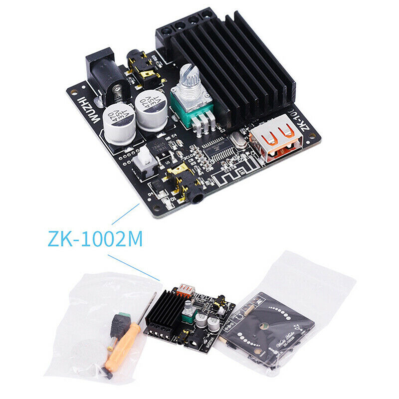 ZK-1002M 100W+100W Bluetooth 5.0 Power Audio Amplifier Board Stereo Amplifica SJ