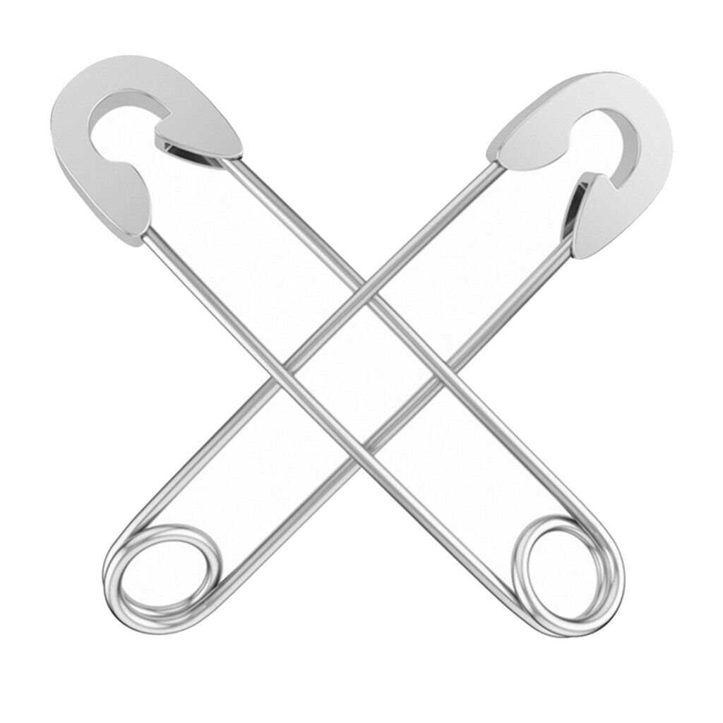 4pcs Ladies Girls Punk Safety Pin Earrings Drop Stainless Steel Ear Cuff