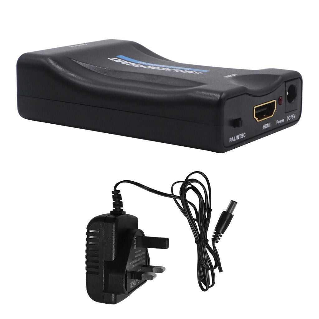 1080P HDMI To SCART / PAL Composite Video Scaler Converter Audio Adapter with UK