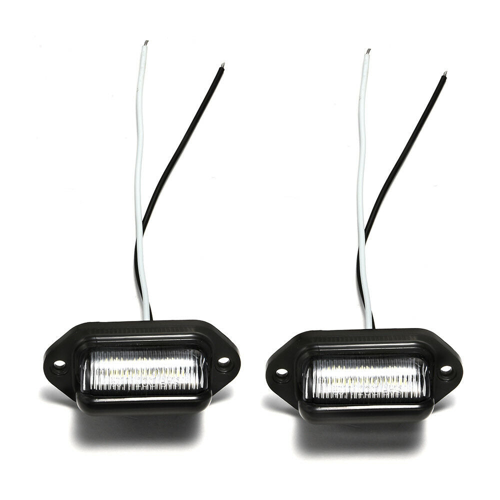 2X Waterproof 6 LED 12V License Plate Light Car Boat Truck Trailer Step Lamp ~