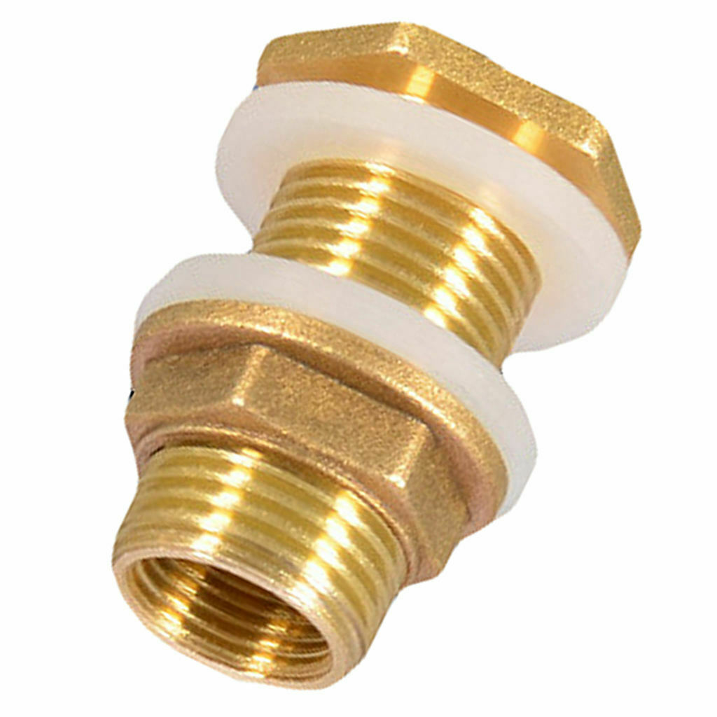 4x Solid Brass Water Tank Connector DN15 M1/2'' for Water Tanks Garden