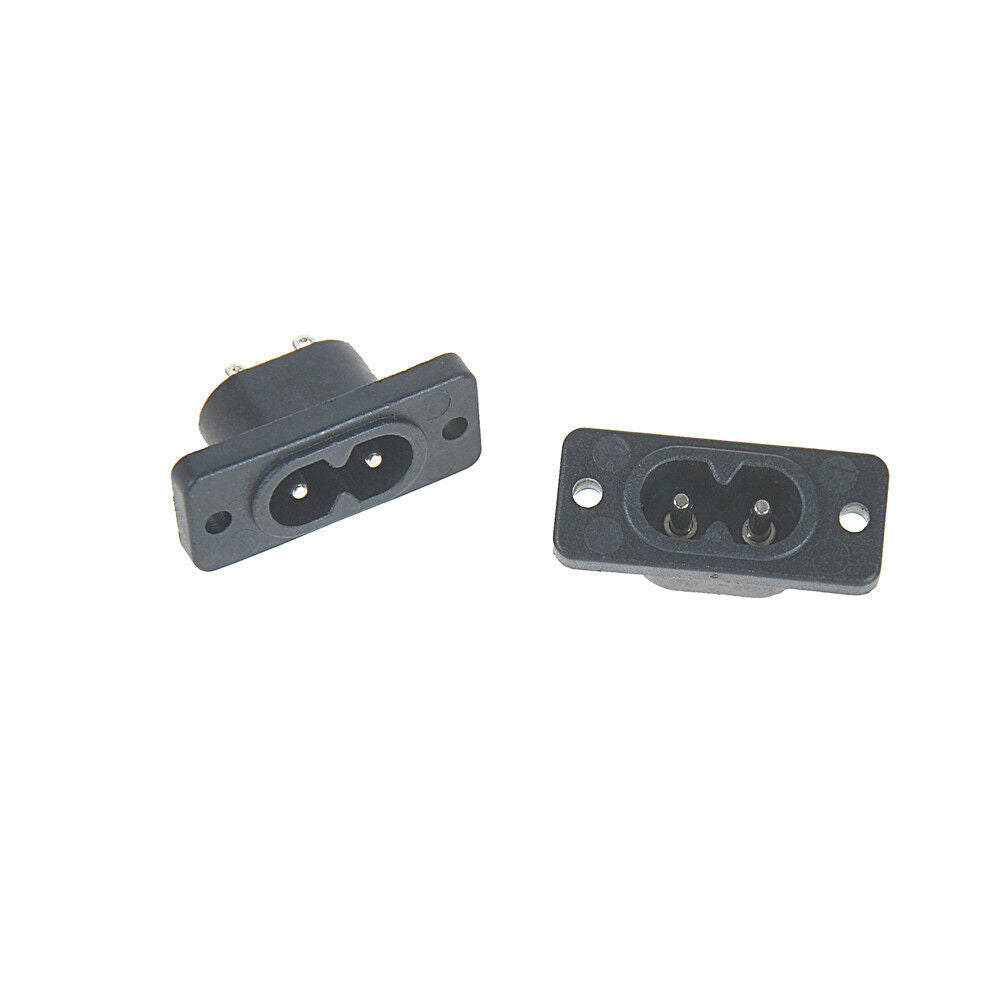 5 Pcs IEC320 C8 2 Terminal Power Plug Inlet Socket AC 250V 2.5A Black.f WF