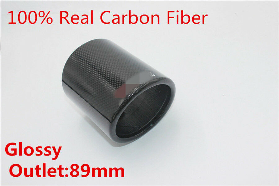 89mm Carbon Fiber Car SUV Exhaust Muffler Pipe Tip Cover Exhaust Tip Accessories