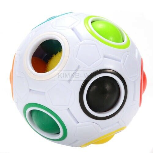 White Rainbow Magic Ball Plastic Speed Cube Twist Puzzle Toys for Kids Gift