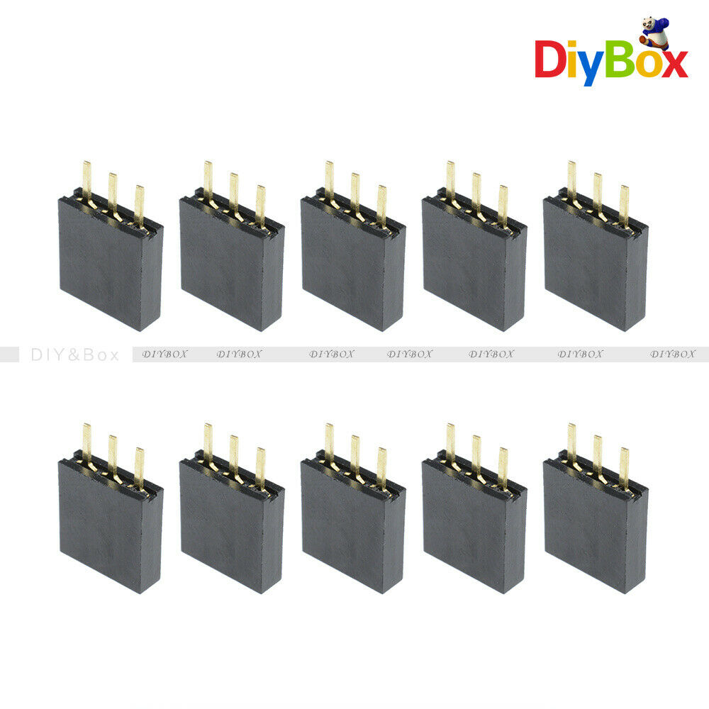 50PCS 2.54mm Single Row 1x3 pins Female Header Straight Connector