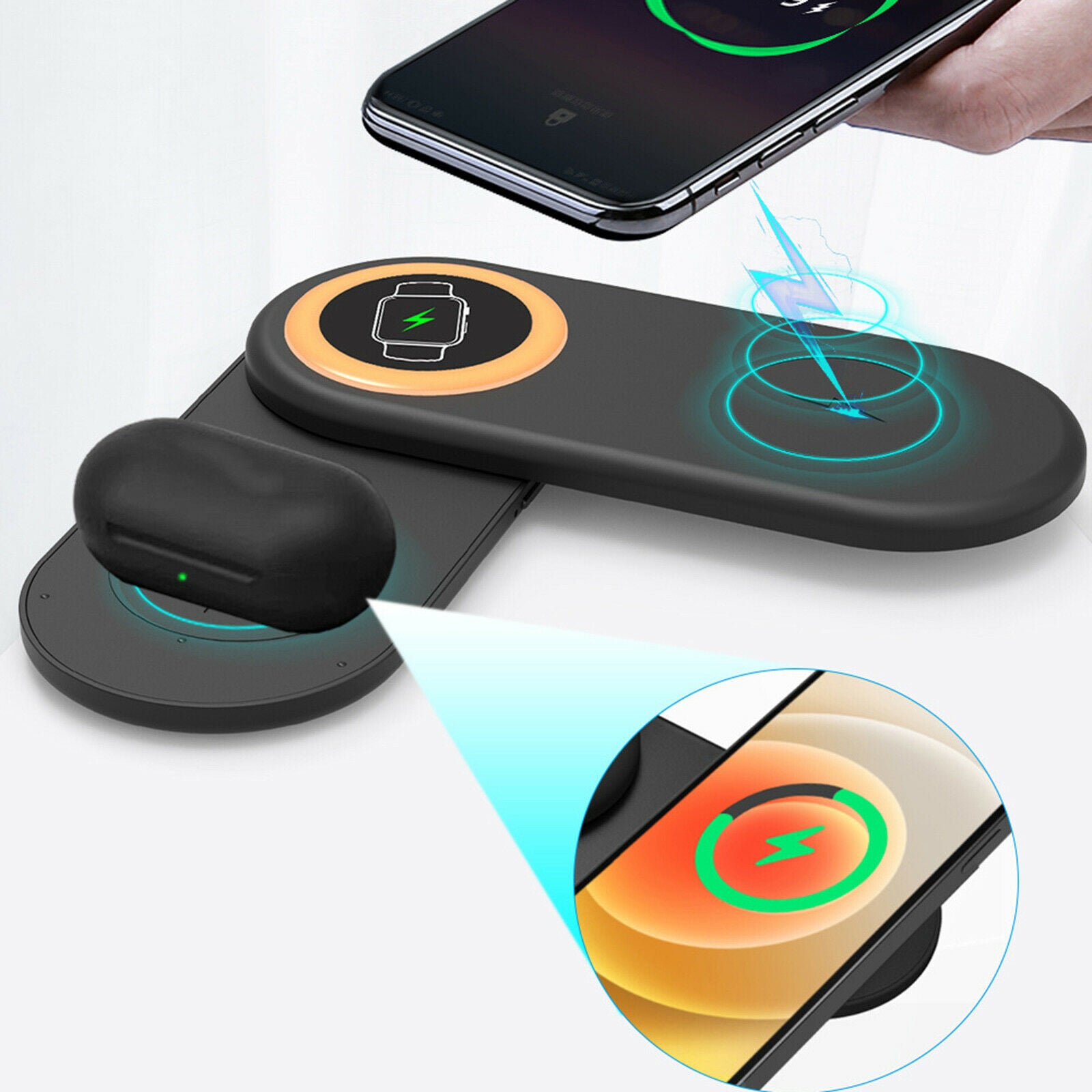 3 in 1 Universal Foldable Wireless Fast Charger Watch Charging Station