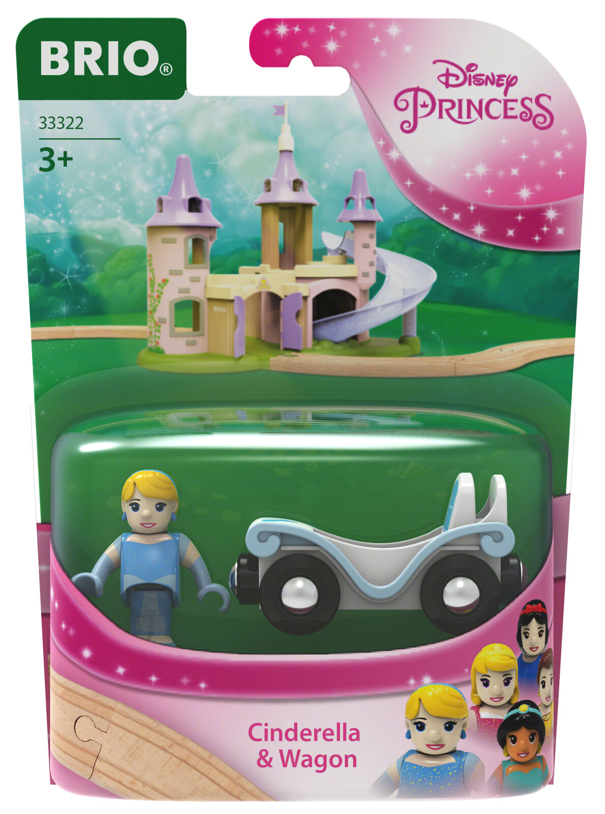33322 BRIO Disney Princess Cinderella & Carriage Set Wooden Train Track Age 3yr+