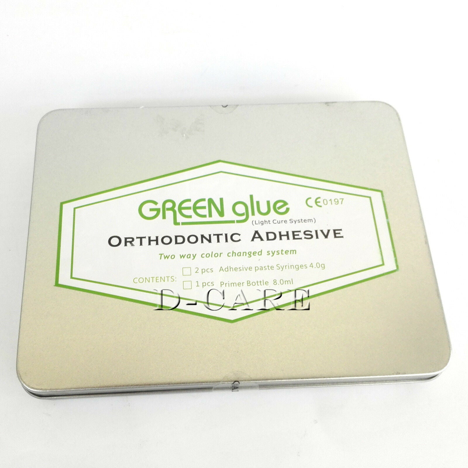 Dental Orthodontic Bracket Green Glue Light Cure Adhesive Primer Syringe Kit DC