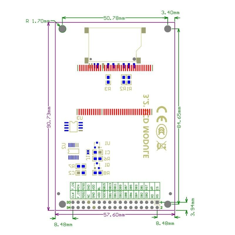 Press Screen Module, 3.2 Inch 240X320 Resolution Press Screen Supports HorizonP1
