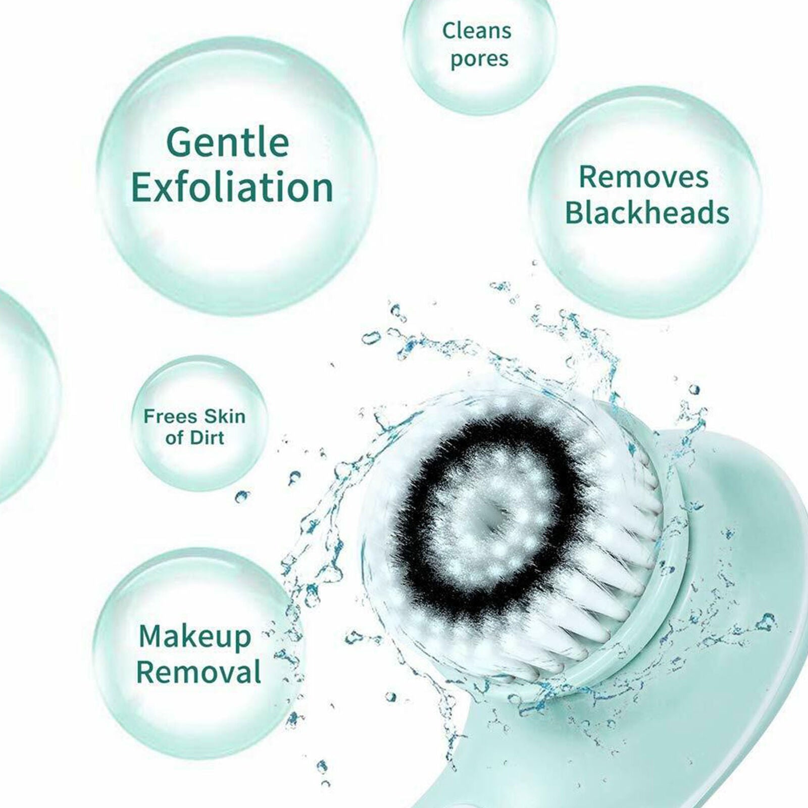 3-in-1 Rechargeable Facial Cleansing Brush Set Soft Scrubber Face Exfoliating