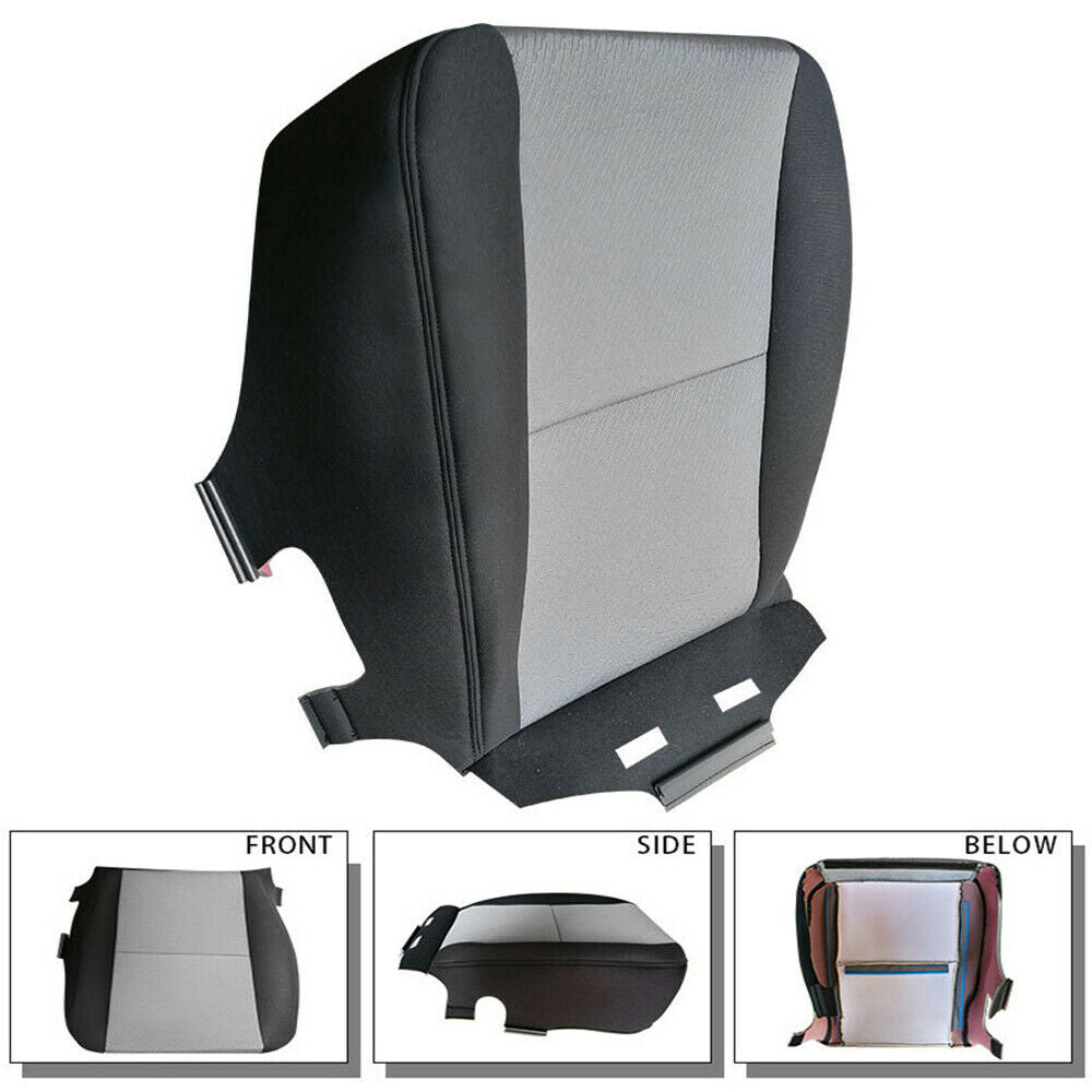 Grey Cloth Driver Bottom Seat Cover For Chevy Silverado 1500 2500HD 3500HD 07-14