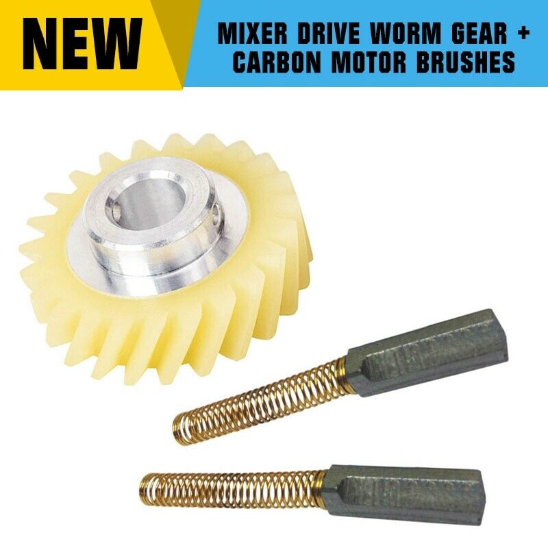 For Artisan Mixer Worm Gear+A Pair of Replacement Carbon Motor Brushe 1set New