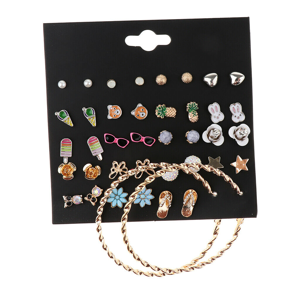 20 Pairs Wholesale Enamel Ear Stud Mixed Style Earrings Set for Women Girl