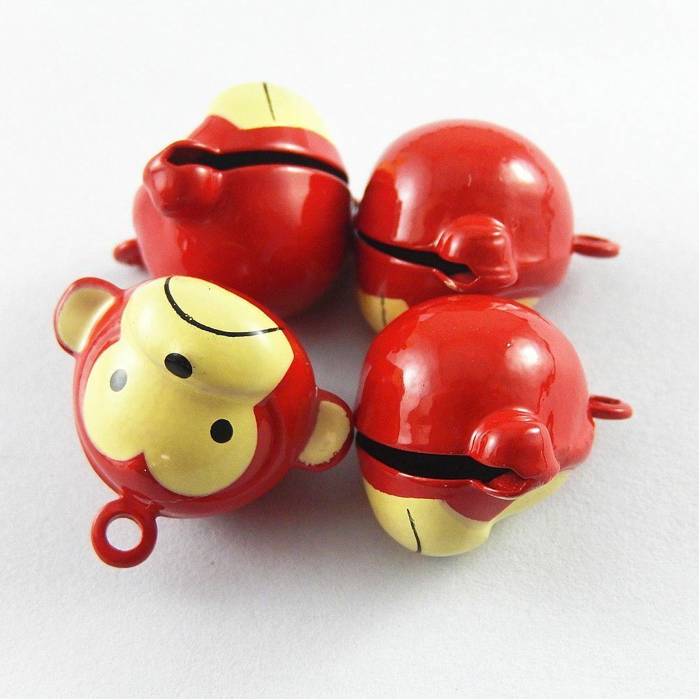 10pcs Brass Cute Monkey Head Jingle Bells Pendant Pet Bells Dog Cat Bells Lovely
