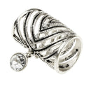 Elegant Charms Rhinestone Charms Silk Chiffon Scarf Rings Tube Buckle Holder