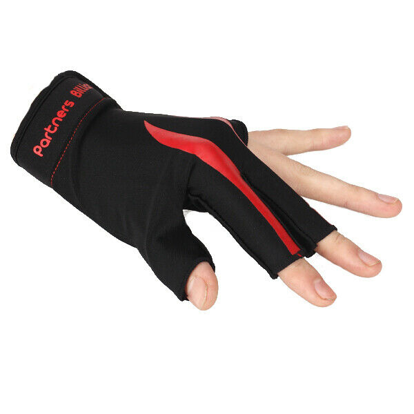 2 Billiard 3 Fingers Gloves Pool Cue Snooker Shooters + Chalk Holder w/Belt Clip
