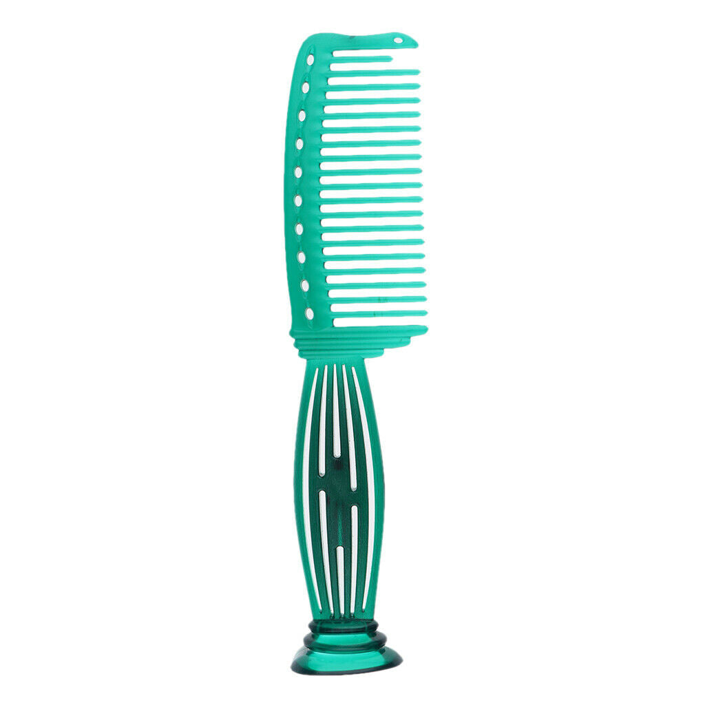 Wide-tooth Smooth Comb Plastic Detangling Hairbrush for Reducing Hair Loss Green