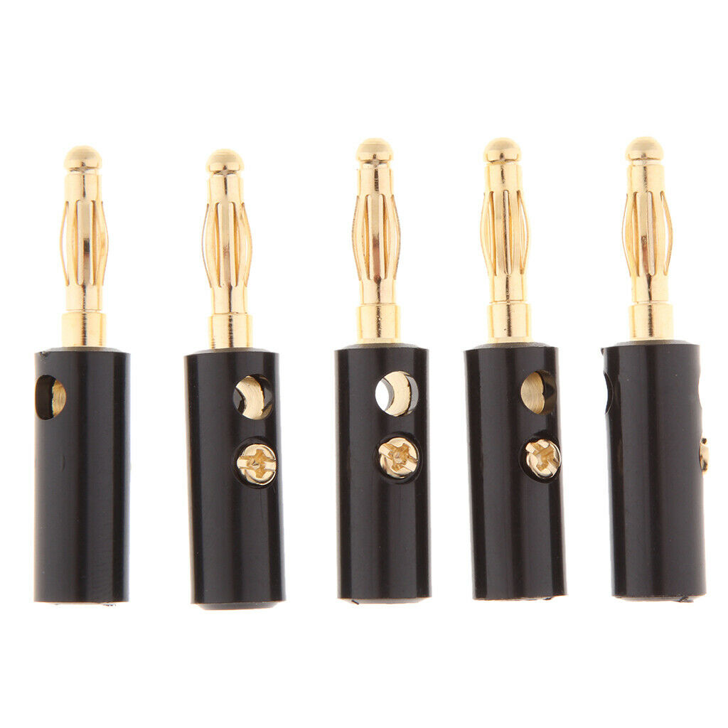 10pcs Banana Plugs Screw Type 4mm Plug Audio Speaker Cable Wire Connectors