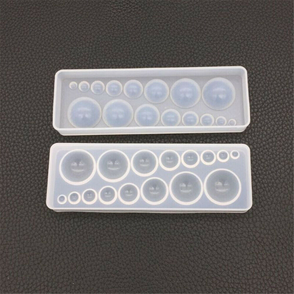 8-Sized Round Stone Balls Clear Silicone Molds For DIY Jewelry Making Crafts USA