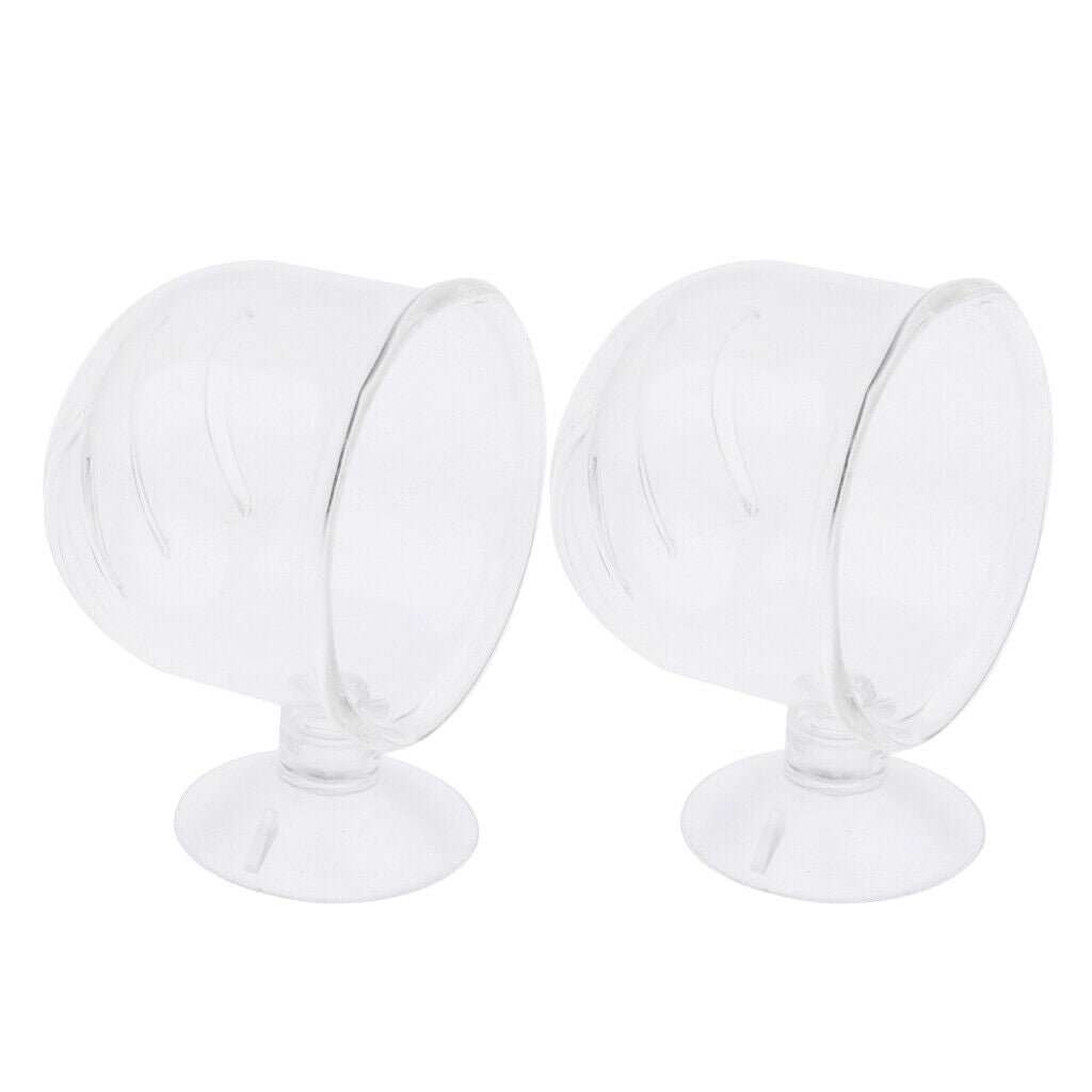 2Pcs Glass Pot Plant Cup Holder Shrimp Aquarium Fish Tank