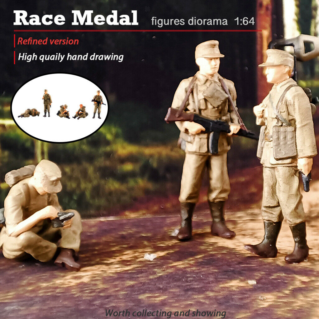 5 Pack 1:72 Hand Painted 2cm Man Soldiers Street Layout Diorama for Matchbox