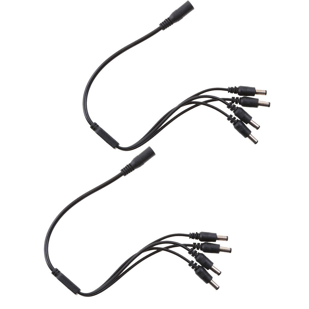2Pieces DC 1 Female to 4 Male Power Splitter Cable for CCTV