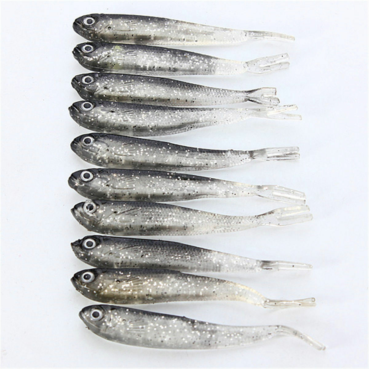 Lot 10 Soft Silicone Fishing Lures Bass CrankBait Crank Bait Tackle 7.5cm/2.4g-