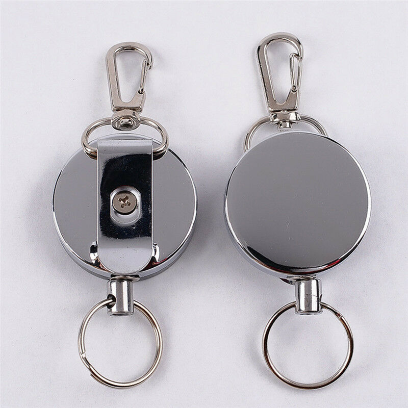 Resilience Steel Wire Elastic Keychain Recoil Sporty Alarm Key Rings AntiL.l8