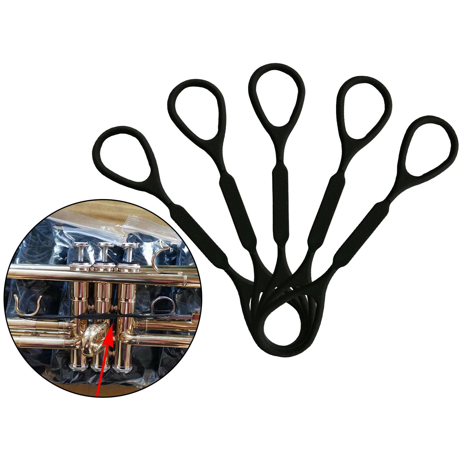 5x Black Silicone Rubber Trumpet Slide Stopper Musical Instrument Accessory