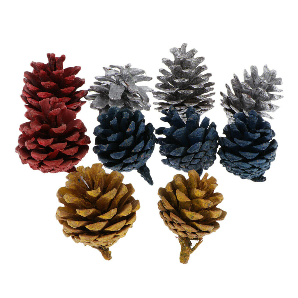 10x Colorful Pine Cones Xmas Tree Pinecone Ornaments for Photo Props 4-5cm