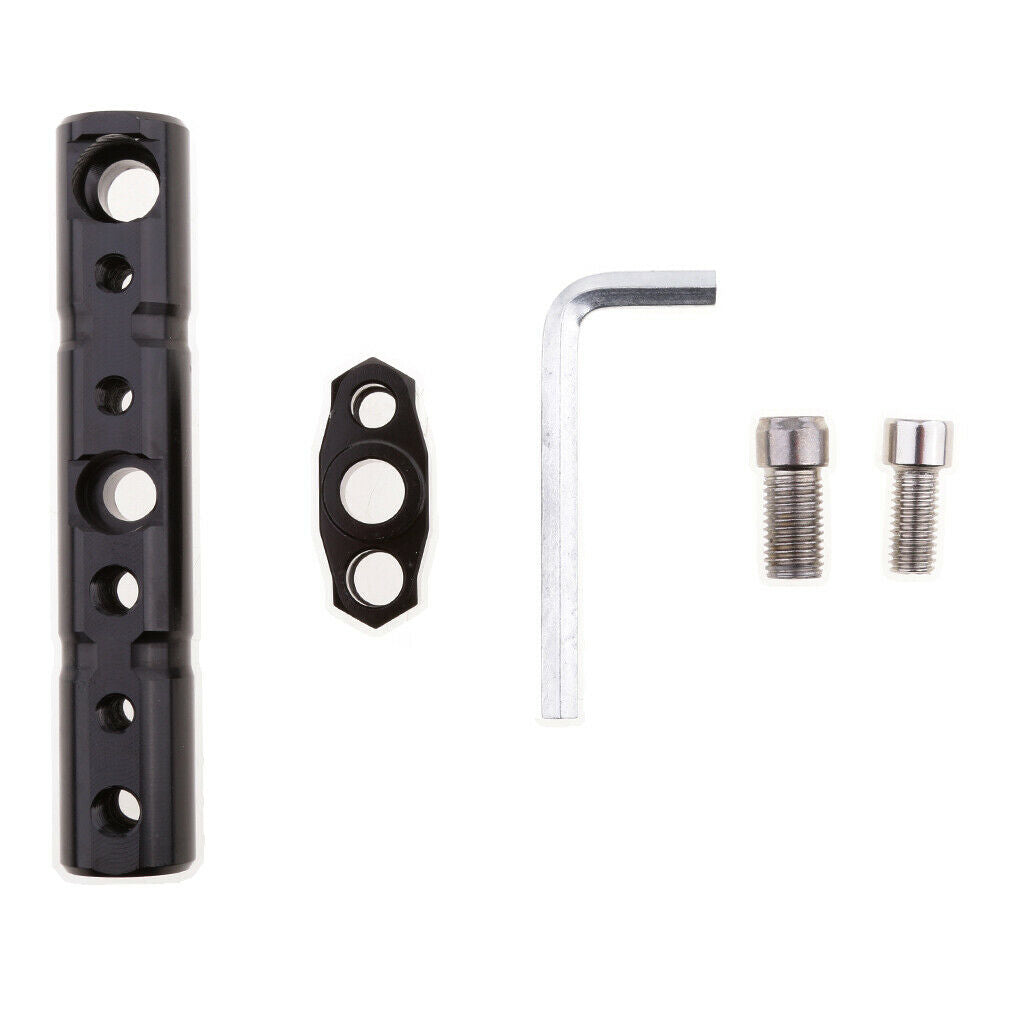 8mm Universal Motorcycle Scooter Multi-function Extended Crossbar Black