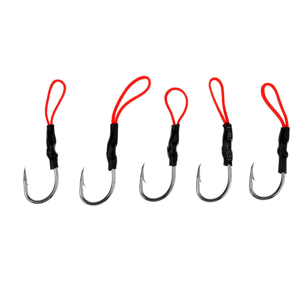10Pcs Hooks Assist Hooks Fishing Jigging Carbon Steel PE Line Fisherman Hook