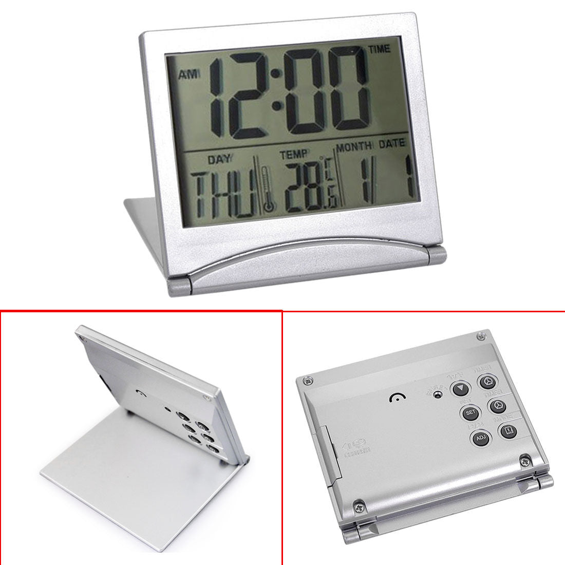 Digital LCD Weather Station Folding Temperature Travel Thermometer Hygrometer