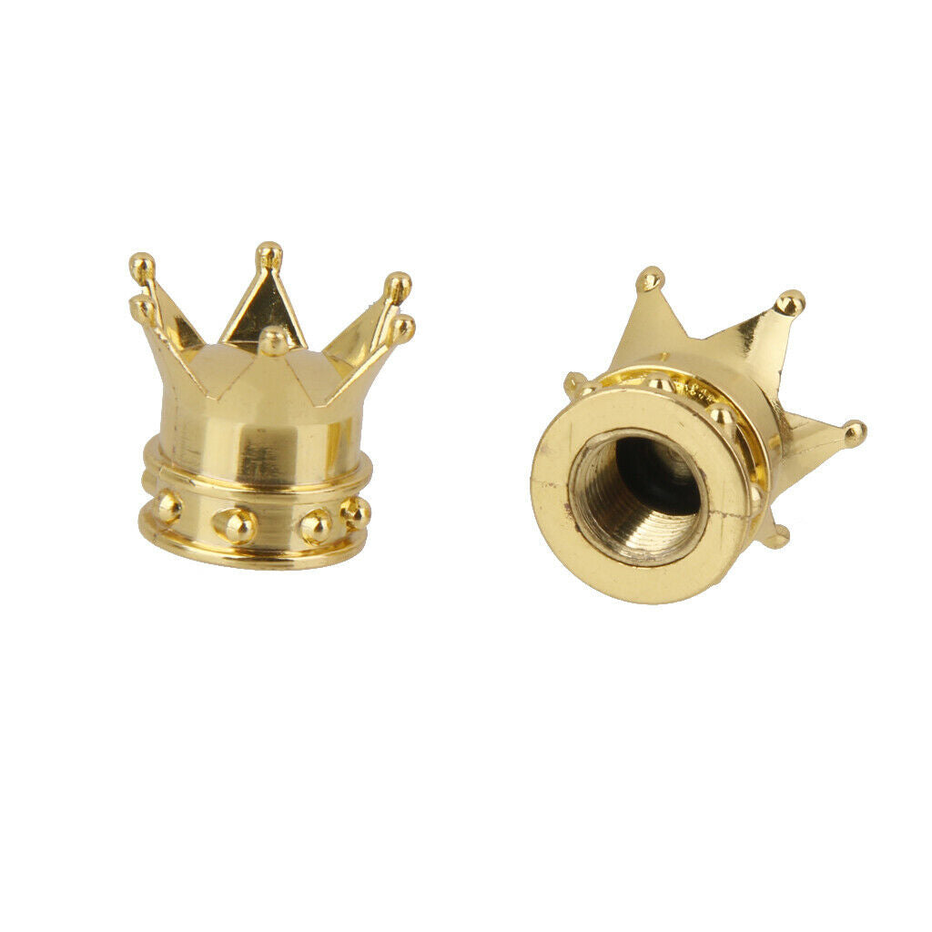 2x Bicycle Bike Crown Shape Wheel Tyre Stem Air Valve Caps Screw Dust Cover