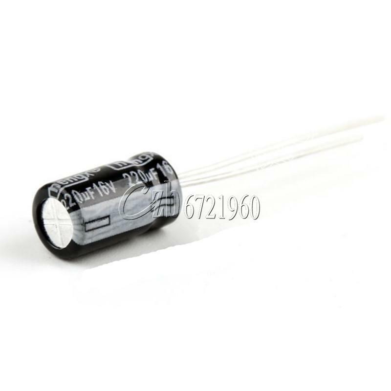 50PCS 220uF 16V 105C Radial Electrolytic Capacitor 6X7mm 6*7mm