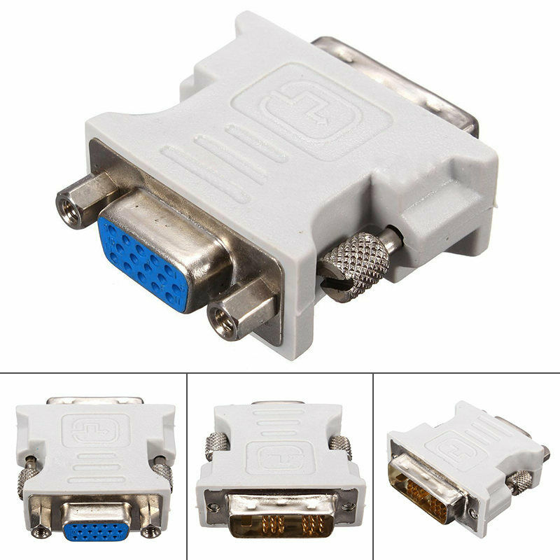 DVI-D 18+1 Pin Dual Link Male to VGA 15 Pin Female Plug Adapter for LCD Monitor