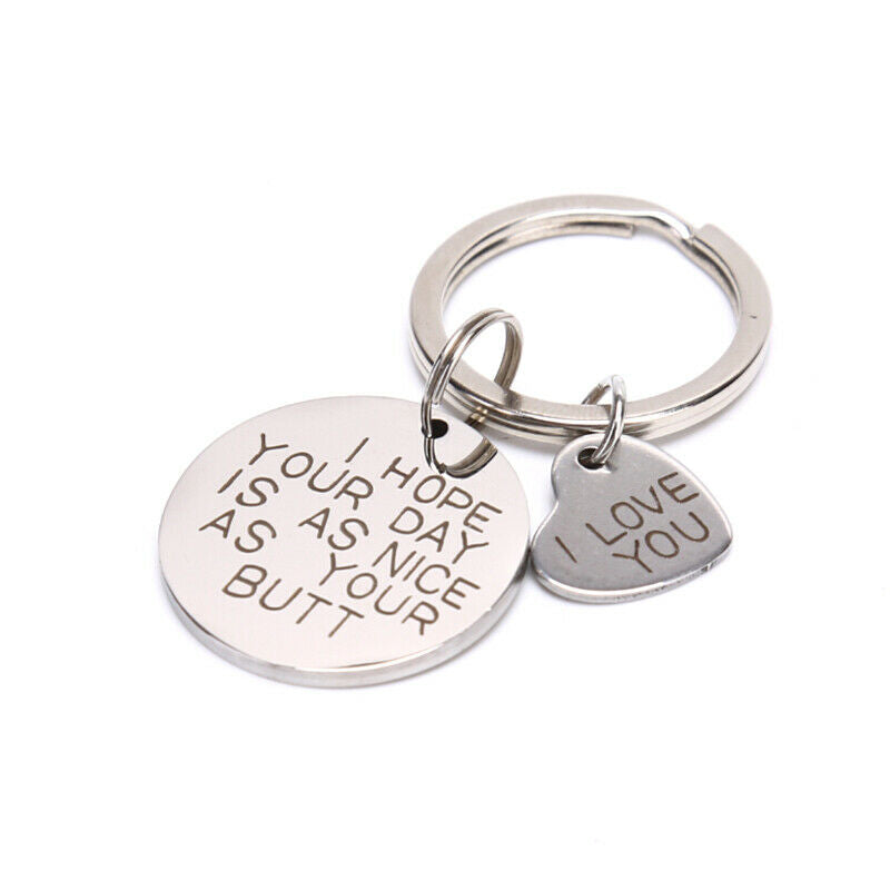 Engraved Pendants I Love You Key Chain Key Ring Jewelry Valentines day gi.l8