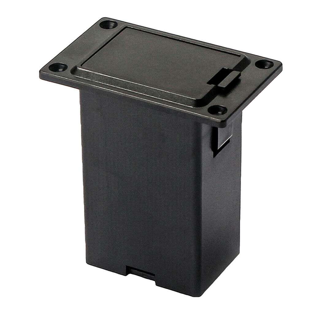 9V Battery Box Case Holder For Electric Guitar Bass Pickup, 1pc, Black