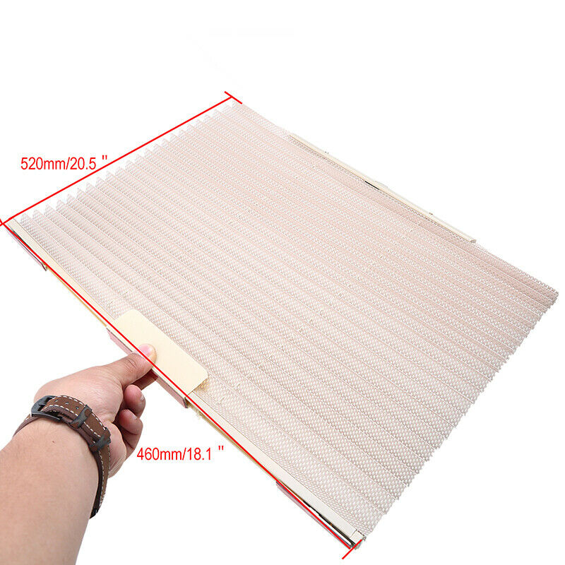 2PC Beige Car Retractable Windshield Sunshade Window Sun Visor UV Block Shades