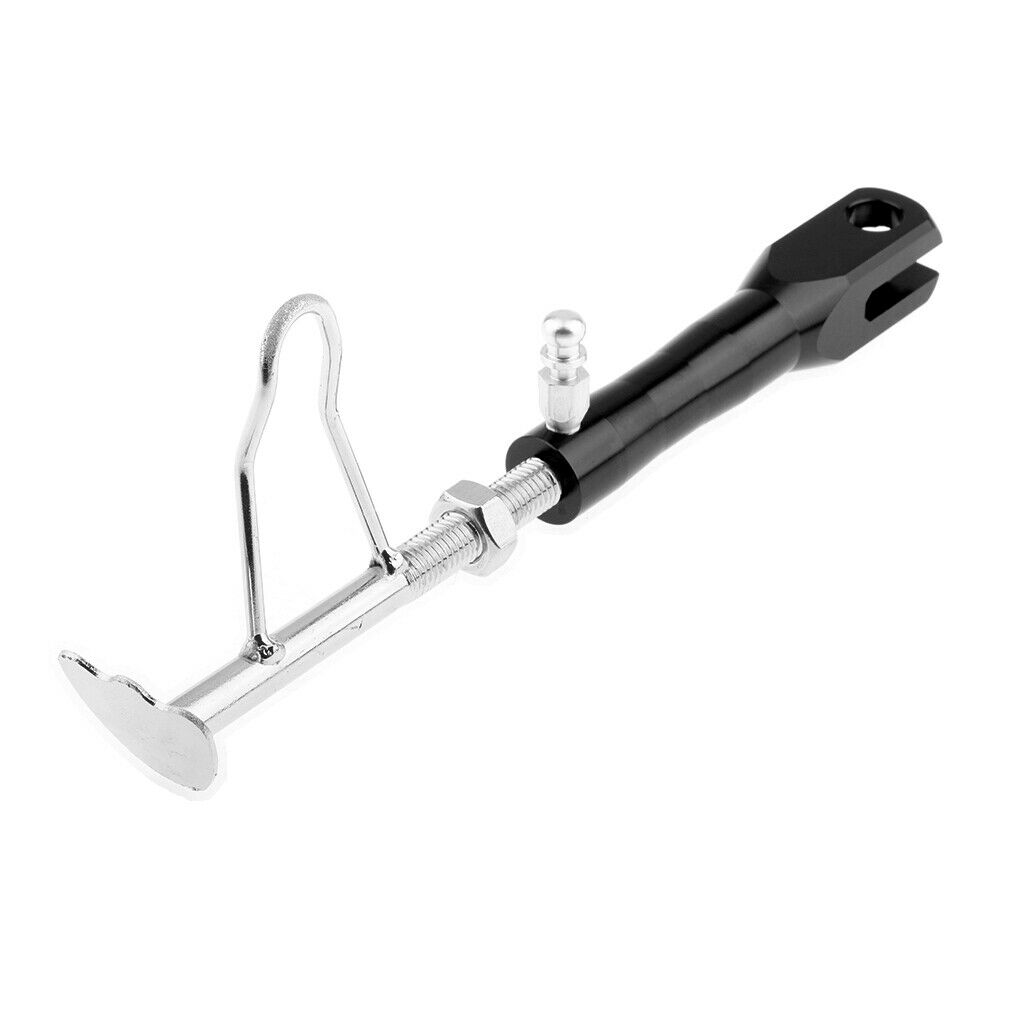 1pc Universal Motorcycle Scooter Kickstand Side Stand Adjustable - Black