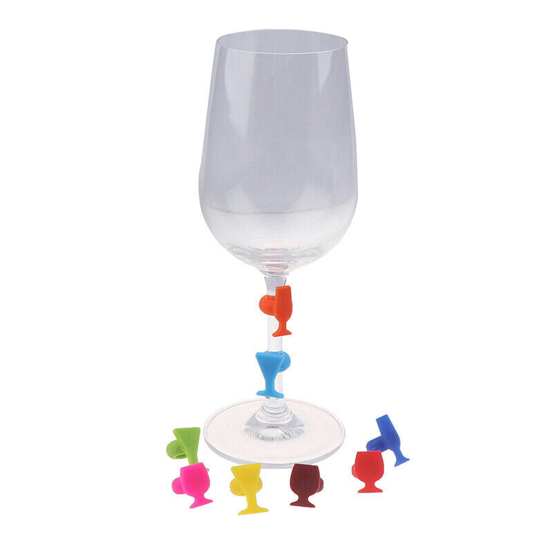 8pcs Silicone Wine Glass Shape Wine Glass Marker Drinking Cup Identifi.l8