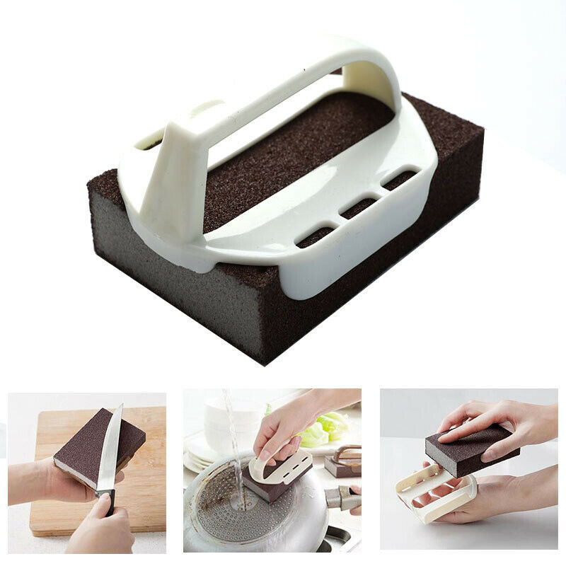 Handle Nano Diamond Emery Sponge Kitchen Pot Brush Bathroom Magic Cleaning Br SJ