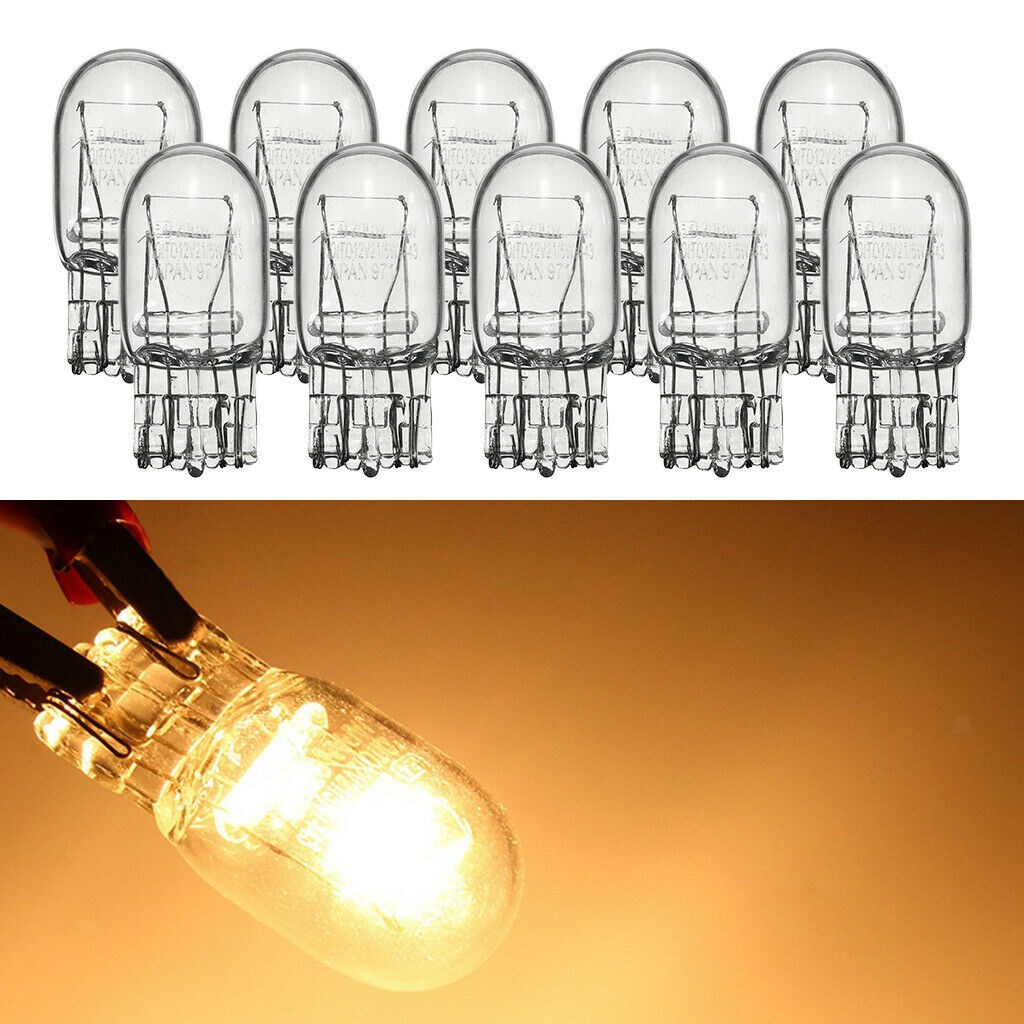 10x T20 7443 Car Dual Filament Turn Signal Brake Light 12V Amber Yellow